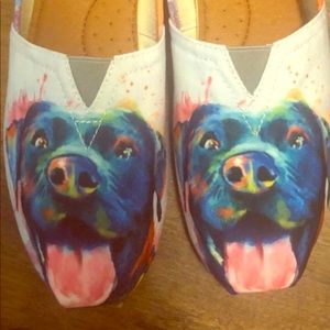 Toms inspired black lab slip on shoes size 7